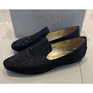 Jimmy Choo Sparkle Loafers Size 8 Navy